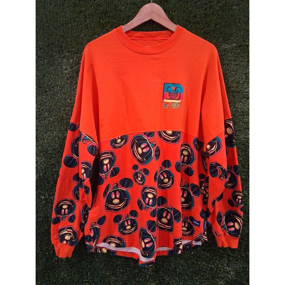 Disney Parks Halloween Mickey Mouse Pumpkin Spirit Jersey Adult Size Medium WWD
